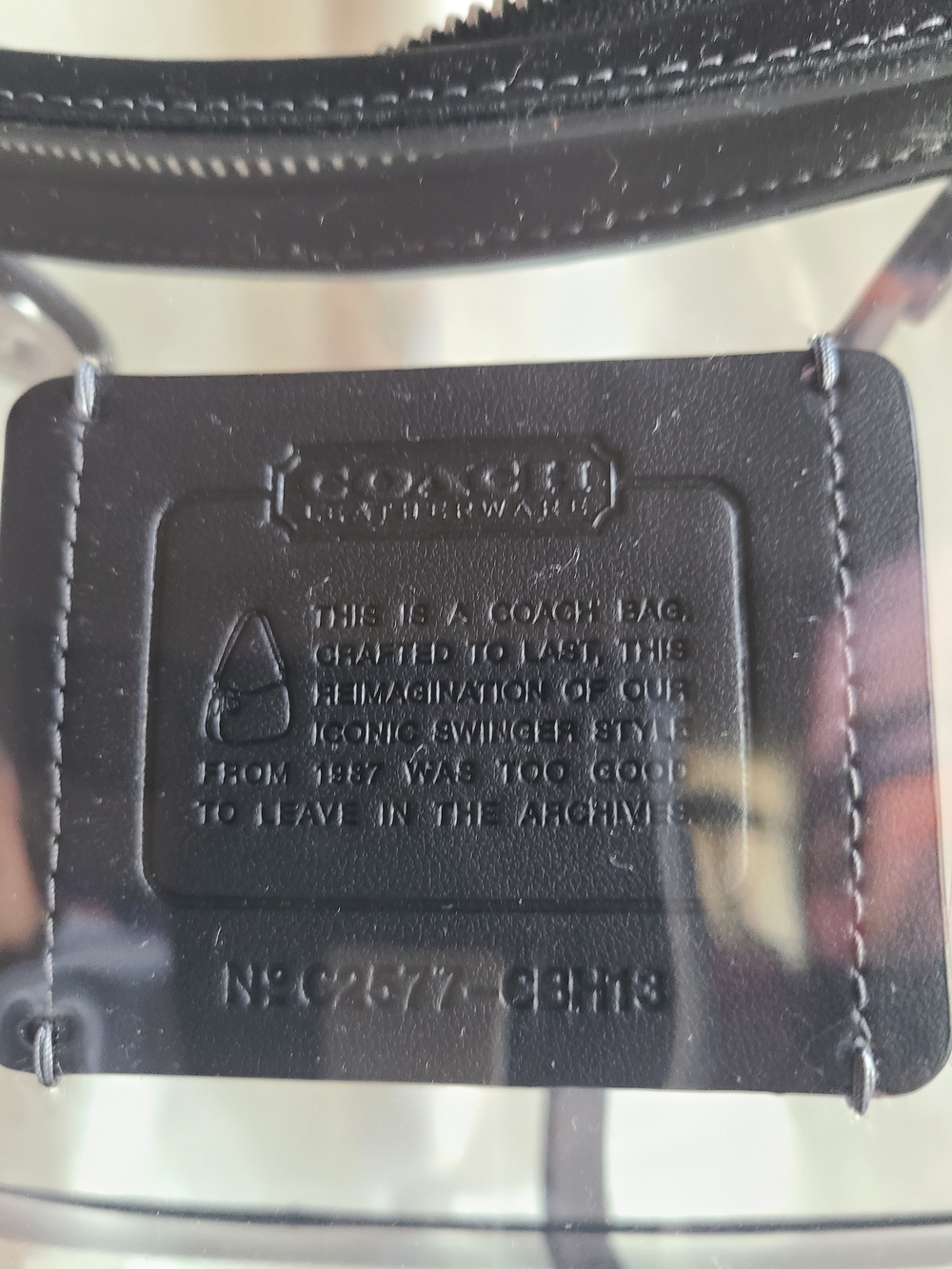 Coach Stadium Swinger Clear PVC Black Leather Crossbody NWT - Picture 4 of 10